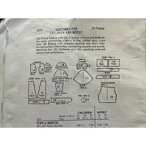 Butterick 3273 pattern girls maxi midi dress puff sleeves sz 10 - Picture 5 of 5